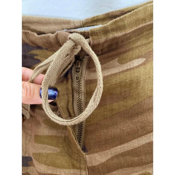 Johnny Was Women's Burken Linen Shorts Camouflauge Floral Embroidery Drawstring - Picture 4 of 8